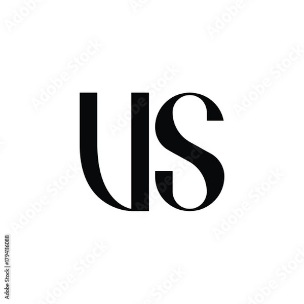 Obraz VS monogram logo design letter text name symbol monochrome logotype alphabet character simple logo