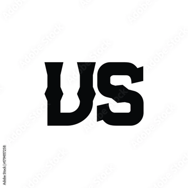 Obraz VS monogram logo design letter text name symbol monochrome logotype alphabet character simple logo