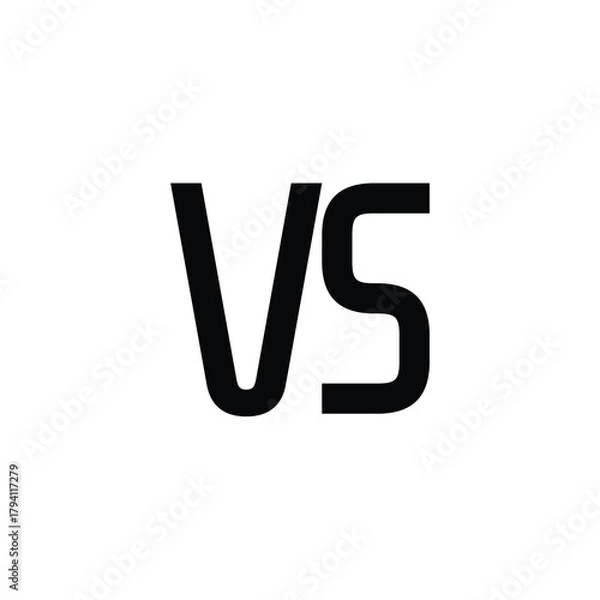 Obraz VS monogram logo design letter text name symbol monochrome logotype alphabet character simple logo