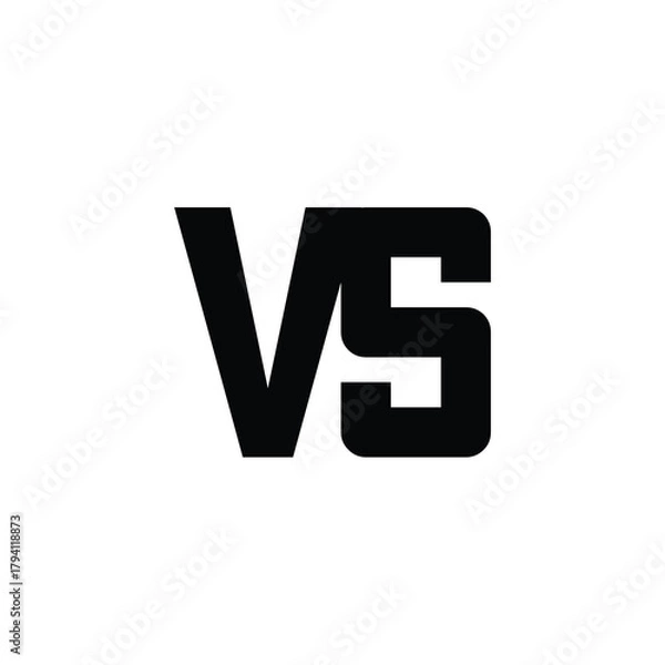 Obraz VS monogram logo design letter text name symbol monochrome logotype alphabet character simple logo