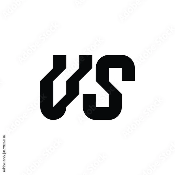 Obraz VS monogram logo design letter text name symbol monochrome logotype alphabet character simple logo