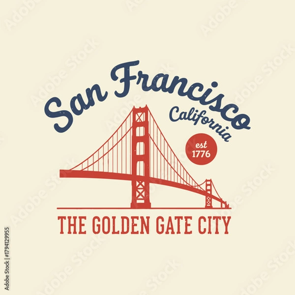 Fototapeta San Francisco Golden Gate Bridge Graphic Design