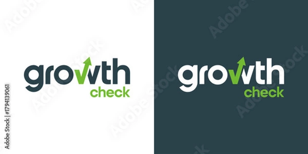 Fototapeta Modern growth logo design template illustration. Abstract arrow shape vector design with technology model. Symbol for business startup, marketing, finance and management company