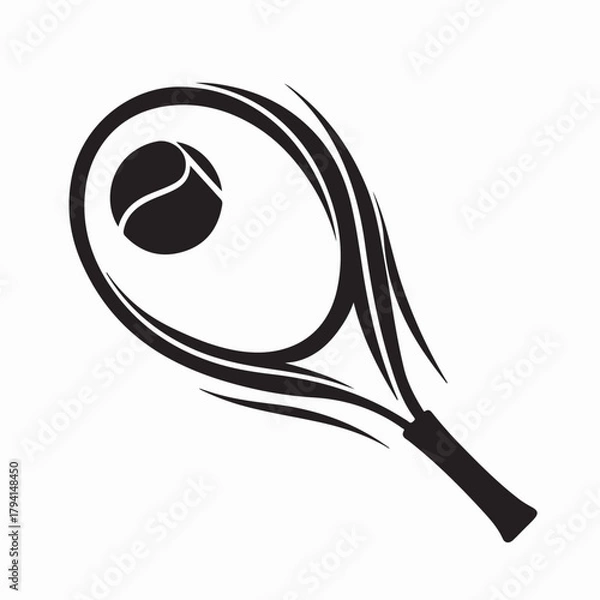 Obraz Sport Tennis Racket and Ball Icon Vector on white background