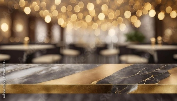 Obraz Luxury restaurant or bar table, product display copy space, elegant background