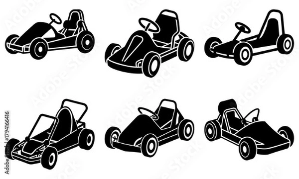 Obraz Thrilling go-kart designs for racing enthusiasts, ideal for motorsport promotions and high-speed adventures, showcasing dynamic karts for competitive fun