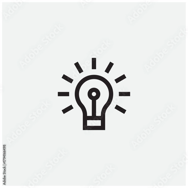 Obraz Light Bulb Shine Icon