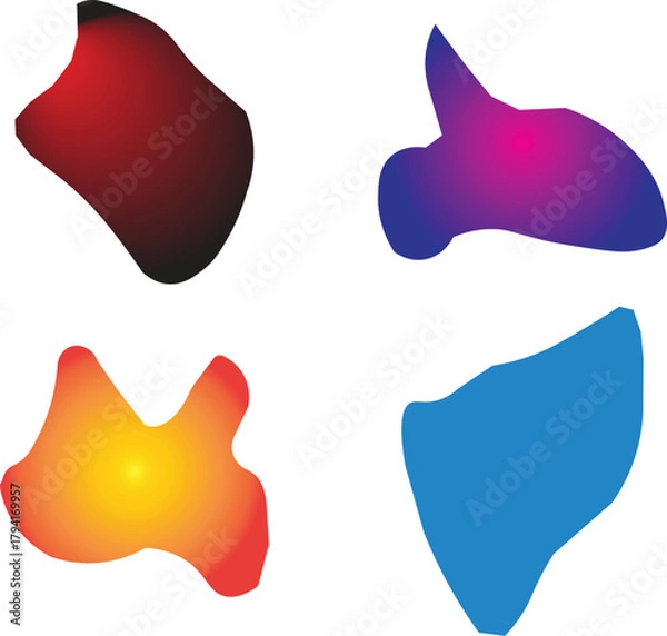 Fototapeta Abstract Colorful Shapes on White Background organic