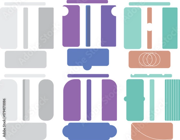 Fototapeta Abstract Geometric Shapes in Pastel Colors Keywords: abstract, geometric, shapes, pastel, colors