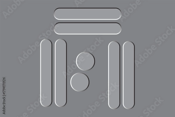 Fototapeta Abstract Geometric Shapes with Metallic Bevel Effect