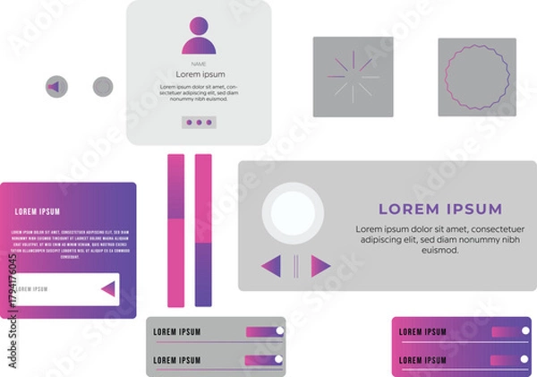 Fototapeta UI Elements and Mockups with Lorem Ipsum Text vector