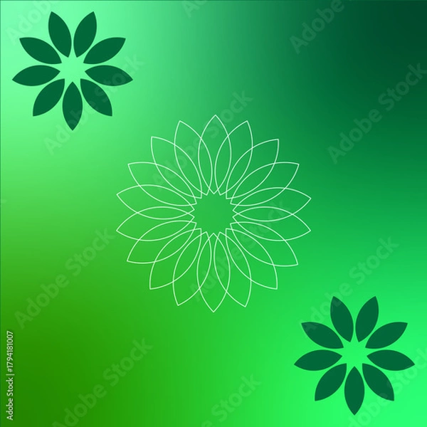 Obraz Green colored flower abstract design