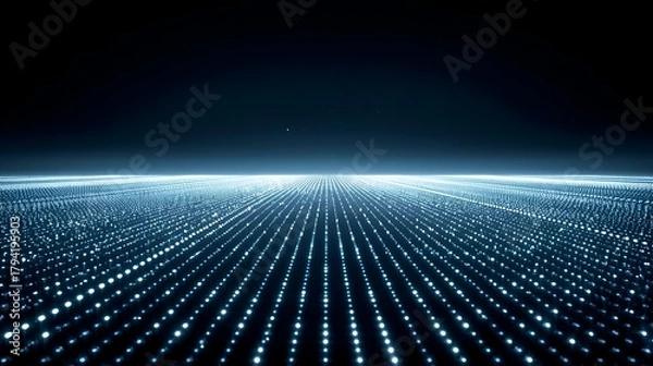 Fototapeta Experience futuristic digital landscape with glowing network connectivity