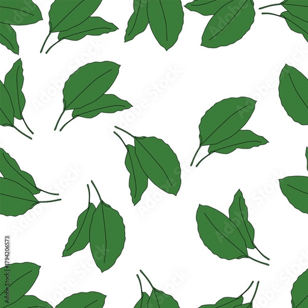 Obraz Green Leaves Botanical Seamless Background