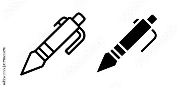 Obraz Pen outline and pictogram Icon for Writing, Office, Education, and Creative Design