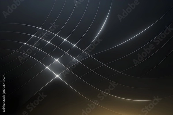 Obraz Sleek modern background with luminous lines, perfect for tech presentations or futuristic designs, adding a touch of sophisticated elegance and style to any project