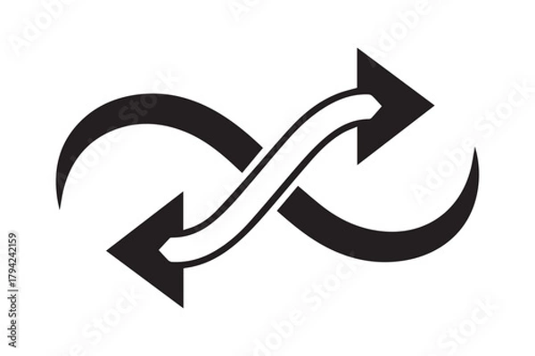Fototapeta Abstract infinity symbol formed by two intertwined arrows loop Vector