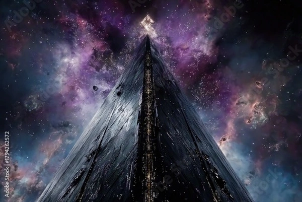 Fototapeta Cosmic Pyramid Structure In Space