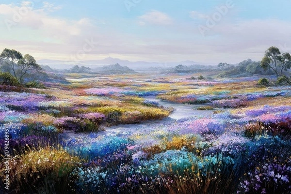 Obraz Colorful Flowering Meadow Landscape