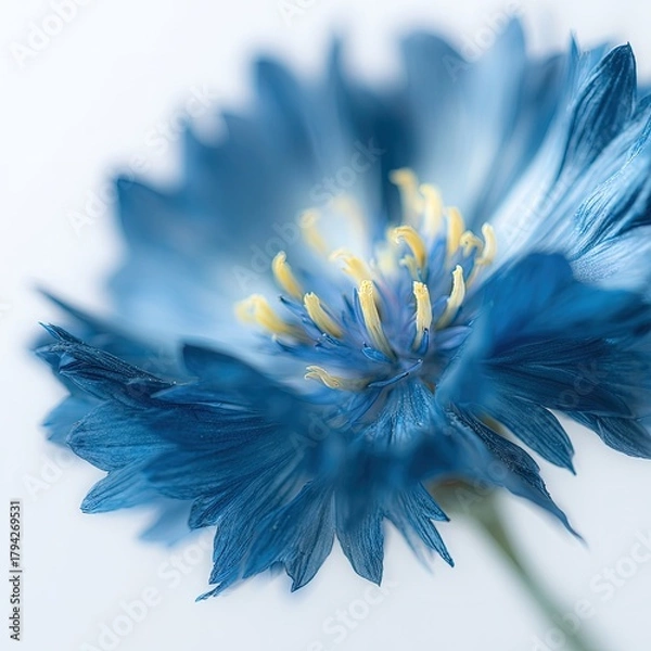 Fototapeta Close Up Of A Beautiful Blue Cornflower