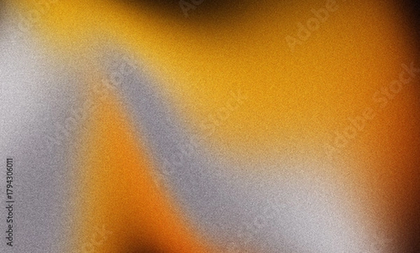 Fototapeta Black orange grey grainy noise grungy texture background, abstract retro shine bright light and glow template color gradient wide banner backdrop poster design