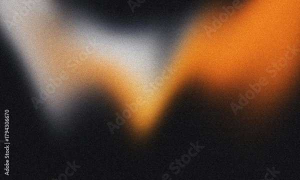 Fototapeta Black orange grey grainy texture background, with grain noise grungy empty space textured, abstract retro shine bright light and glow color gradient template poster banner backdrop cover design