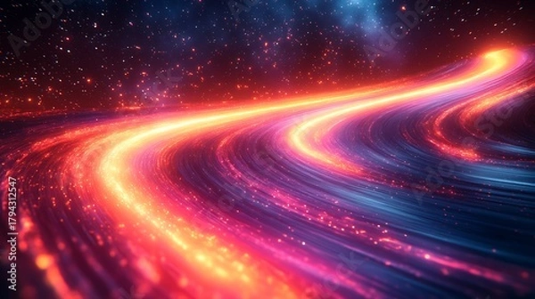 Fototapeta Abstract glowing cosmic path illustration