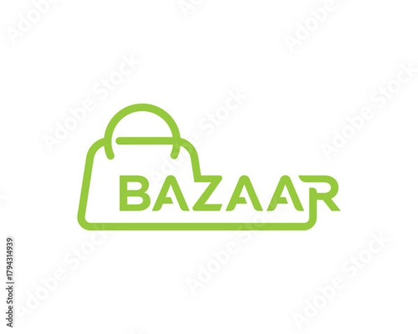 Obraz Bazaar Shopping Bag Logo  Modern Branding Design