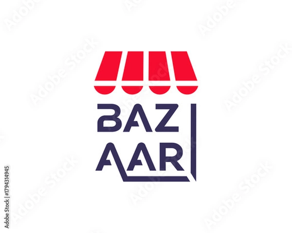 Obraz Modern Bazaar Market Stall Logo Design  Retail Branding