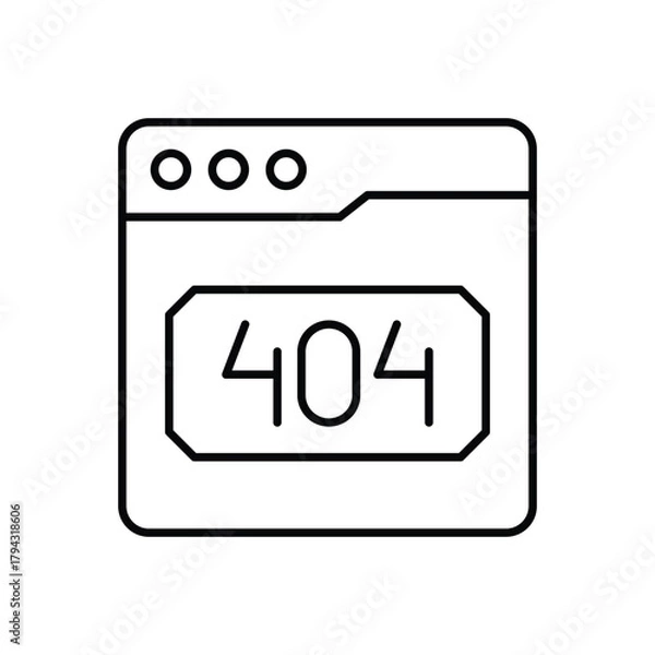 Fototapeta 404 Error vector icon