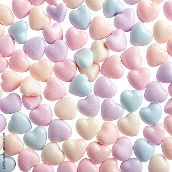 Obraz Pastel candy hearts pattern background, sweet and colorful design