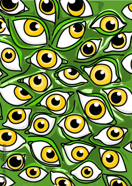 Fototapeta illustration of multiple eyes background