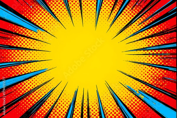 Obraz Vibrant Pop Art Comic Halftone Abstract Background.