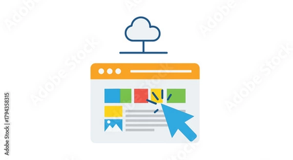 Fototapeta Uploading files to the cloud via a web browser interface