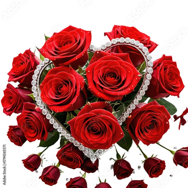 Obraz Roses and heart shape