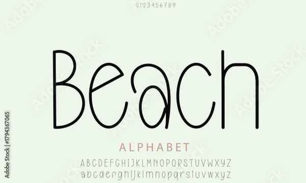 Fototapeta Beach Coconut alphabet letters font for logo