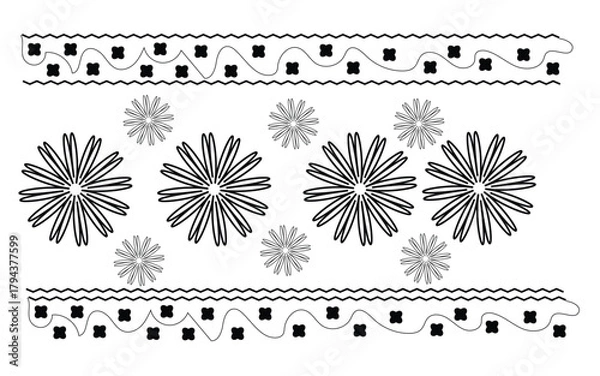 Obraz set of vector floral elements On white background