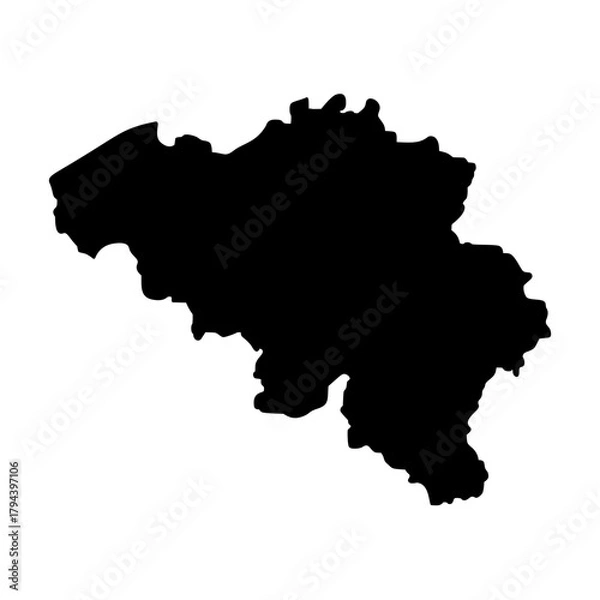 Obraz Belgium country map silhouette vector illustration