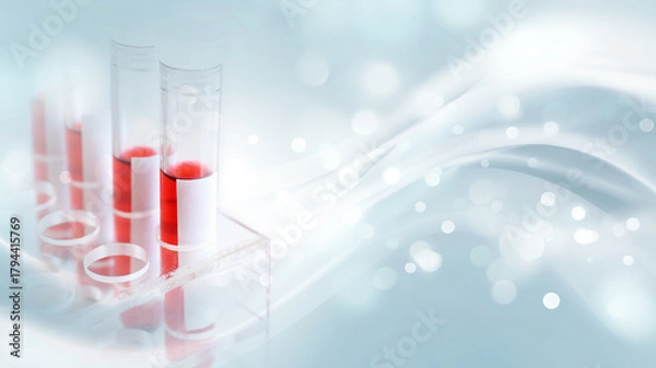 Obraz 医療イメージ：血液検査と抽象背景