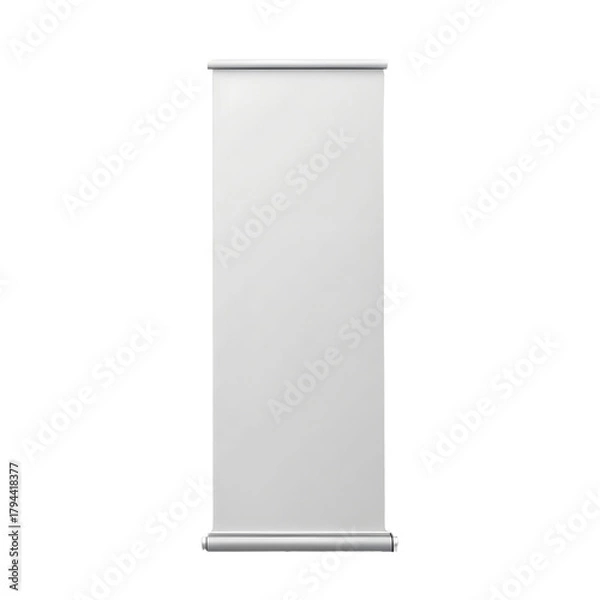 Fototapeta Blank white roll up banner stand display mockup for advertising. Isolated on transparent background, png