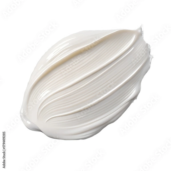 Fototapeta A cosmetic cream, lotion, or paint smear swatch with a rich texture. Isolated on transparent background, png
