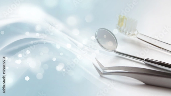 Obraz 医療イメージ：歯科検診と抽象背景