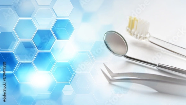 Obraz 医療イメージ：歯科検診と抽象背景