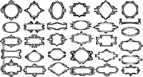 Obraz Collection of diverse graphic frames and borders for creative design projects