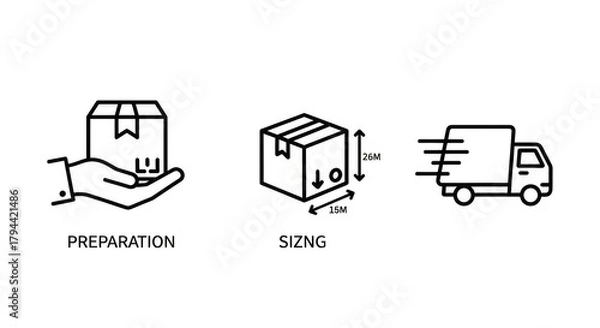 Obraz Package process from prep to delivery