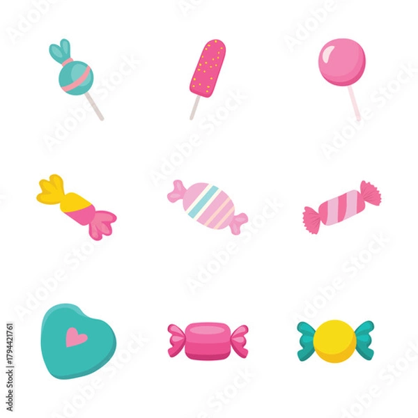 Fototapeta Sweet Treats and Candy Assortment Vector Collection