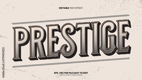 Fototapeta Prestige text, victorian style editable text effect