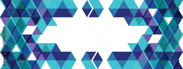 Fototapeta Abstract Geometric Triangle Border – Modern Polygon Frame Vector Background