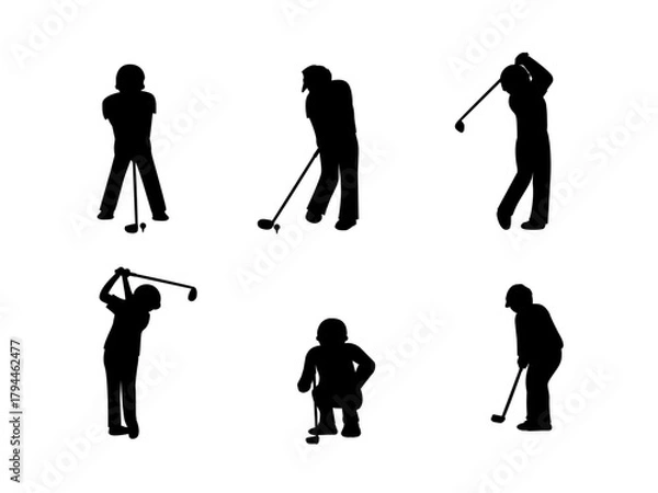 Obraz ゴルフ男子シルエット