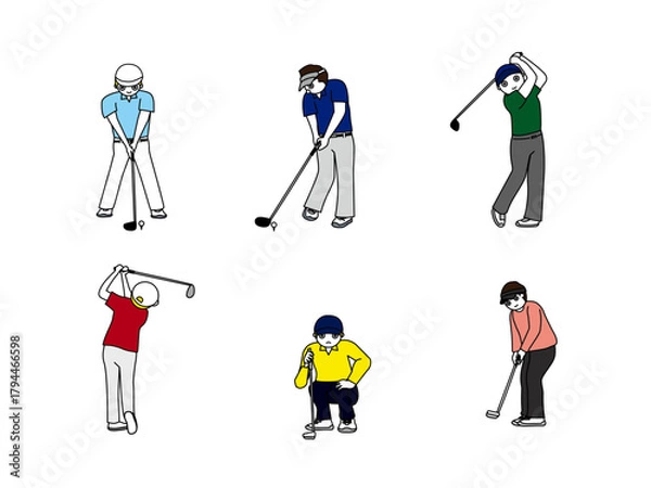 Obraz ゴルフ男子イラスト